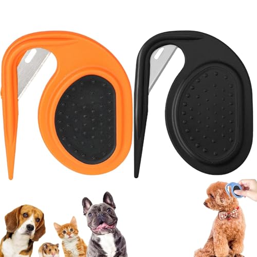 XYHAOAI Knotenkamm Beauty-Tools Welpen-Kätzchen-Bürste Katzenpflegekamm tierhaar Bürste Tierhaarbürste Werkzeug Haaren von Hunden Heimtierbedarf tragbarer Entfilzungskamm Werkzeug Haushalt, 2PC,H von XYHAOAI