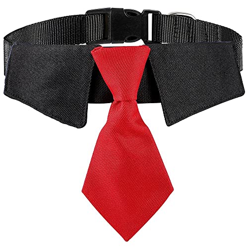 Hundehalsband, weiche Polyester-Fliege für Hunde mit Metallschnalle für große, mittelgroße und kleine Jungen, Katzen, Hundesmoking (groß, schwarz/rot) von XZYZ