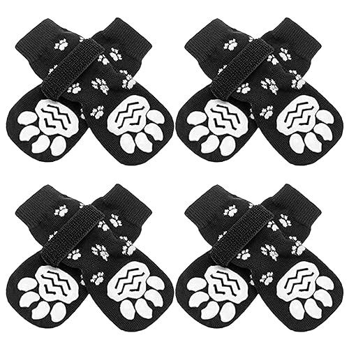 2 Stück Haustier-Hundeschuhe und Socken für draußen und drinnen, rutschfeste Hundeschuhe, Hunde- und Katzensocken Hundejacke Softshell (Black, L) von XZincer