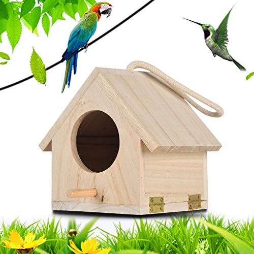 Box Bird Bird Bird House House Box Bird DOX Large House Box Holz Kunsthandwerk & Nähen Insektenschutz Haut (Khaki, One Size) von XZincer