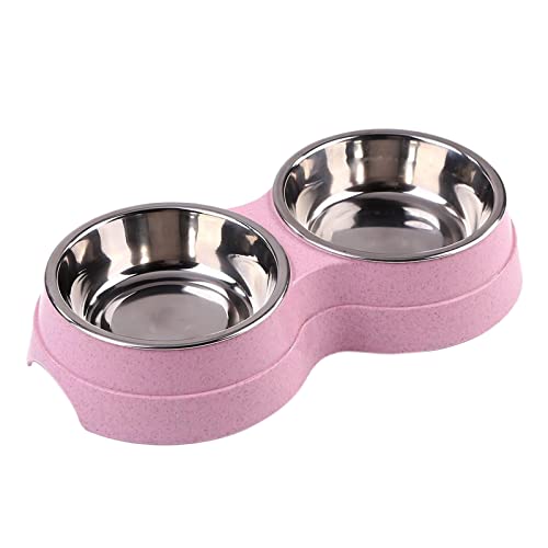 Hund Double Bowl Puppy Food Feeder Edelstahl Trinknapf Fütterung Zubehör Kleiner Hund Zubehör Edelstahl Tischnachbarn Für Runde Tische von XZincer