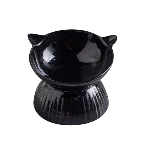 Katzennapf Keramik Futternapf Katze Erhöht - AntiErbrechen Fressnapf Katze mit 15° Neigung Design - 12,3 cm Katzenfutter Napf Katze Klein - Futternäpfe für Katzen EssenSchale - (D, 14.5x12.8x6cm) von XZincer