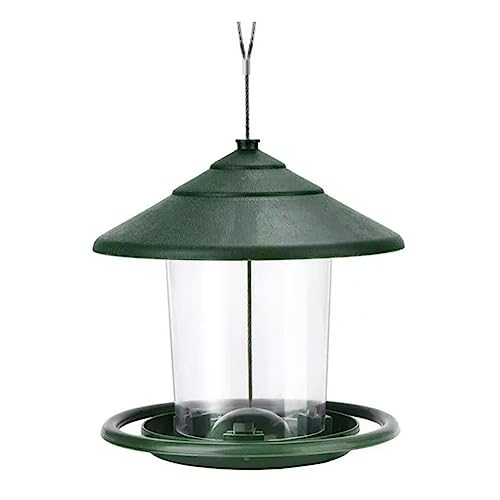 Vogelfutterspender für draußen, zum Aufhängen, für den Garten, Dekoration, eichhörnchensicher Futterspender Wildvögel Edelstahl (Green, One Size) von XZincer