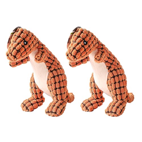 XZincer 2PCS Haustier Plüsch Tier Spielen Quietschende Plüsch Welpen Esel Quietschende Welpen Haustier Liefert Hundeknochen Holz (Orange, One Size) von XZincer