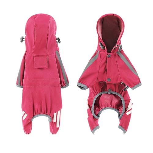 XZincer Hunde Regenmantel,Hunderegenmantel Wasserdicht,Ganzkörper Regenmantel für Haustiere mit durchsichtigem Hut,Outdoor Regenjacke für Haustiere für kleine, mittelgroße und große Hund (Pink, XXL) von XZincer