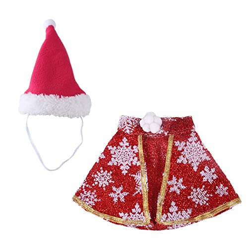 XZincer Weihnachtshundekostüm, Haustier, Katze, lustiger Welpe, Weihnachtsmantel, Hut, Weihnachtsfeier, Cosplay, Weihnachtsmann, Kleid für Katzen und kleine Hunde Hundepullover Kariert (Red, L) von XZincer