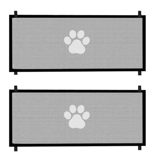 Xafrstyu 2 Stück Schutzgitter für Haustiere, Zäune Gaze für Baby und Haustier, Türgitter, Treppentor, Tragbares Falten Hundetor, Gitter-Sicherheits-Treppentor, Safe Guard Überall Installieren (L) von Xafrstyu