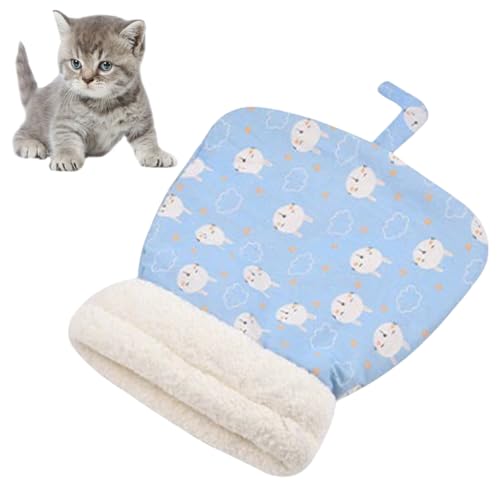 Xafrstyu Gemütlicher Katzen-Schlafsack - Weiches und Flauschiges Haustierbett für Kleine Haustiere, Ideal für Drinnen und Unterwegs, Perfekt für Katzen und Kleine Hunde unter 7 kg (Blue) von Xafrstyu