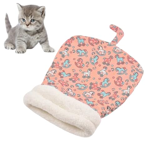 Xafrstyu Gemütlicher Katzen-Schlafsack - Weiches und Flauschiges Haustierbett für Kleine Haustiere, Ideal für Drinnen und Unterwegs, Perfekt für Katzen und Kleine Hunde unter 7 kg (Pink) von Xafrstyu