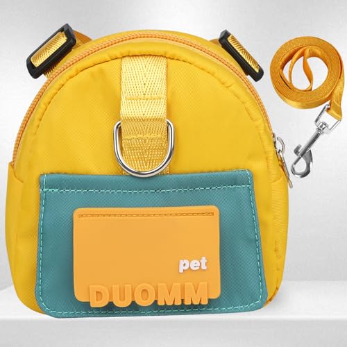 Xafrstyu Hundegeschirr Ausbruchsicher, Hund Rucksack, Satteltasche verstellbares Hundegeschirr, Pet Tasche für Outdoor-Reise, Wandern,Camping, Training,die Spazieren Gehen, Rennen (M,Gelb) von Xafrstyu