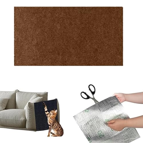 Xafrstyu Kratzmatte für Katzen, Kletter-Katzenkratzer, DIY Zuschneidbare Selbstklebende Teppich-Katzenmatte Unterlage, Teppich-Katzenkratzer-Möbelschutz, für Möbel Couch Sofa Wand Tür Schutz (Braun) von Xafrstyu