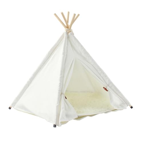 Xafrstyu Tipi Zelt für Haustiere, Haustier Zelte Häuser, Abnehmbar Und Waschbar Haustierbett, Pet Tipi Mit Kissen für Mittelgroße Hunde, Katzen, Haustierzelt, Hundehütte von Xafrstyu