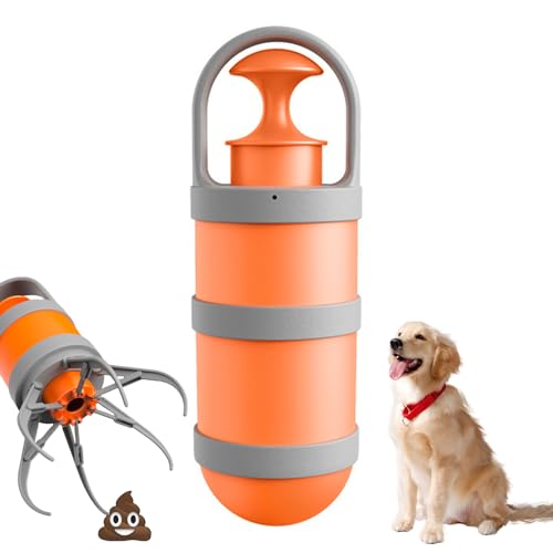 Xafrstyu Tragbarer Hundekot-Schaufel - 2 in 1 Abfallpicker mit Beutelbefestigung, Leichtes Design für einfache Befestigung an der Hundeleine, Ideal für kleine bis große Hunde (Orange) von Xafrstyu