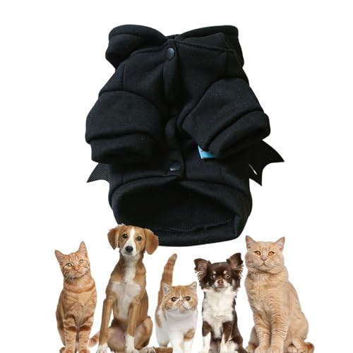 Halloween-Hundekostüm, schwarze Fledermaus-Hunde-Kapuzenpullover, coole Bekleidung für Katzen, Welpen, kleine Hunde von Xasbseulk