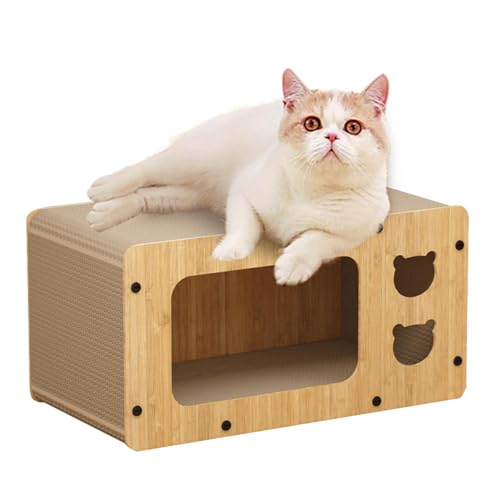 Katzenkratzer, Katzenkratzbrett Katzenform, Tragbarer Katzenkrallenschärfer Katzenkratzer Box - Verschleißfeste Karton Katzenkratzbox Indoor Cat Home mit Kratzbaum für Indoor Katzen von Xasbseulk