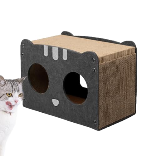 Katzenkratzhaus Karton | Abnehmbare Katzenspielbox, Wellpappe, Kratzbaum für Indoor-Katzen, Abnehmbarer Kratzbaum Katzenversteck Wellpappe von Xasbseulk