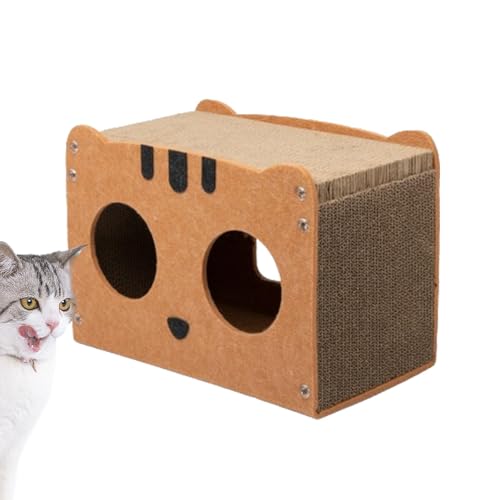 Katzenkratzhaus Karton | Abnehmbare Katzenspielbox, Wellpappe, Kratzbaum für Indoor-Katzen, Abnehmbarer Kratzbaum Katzenversteck Wellpappe von Xasbseulk