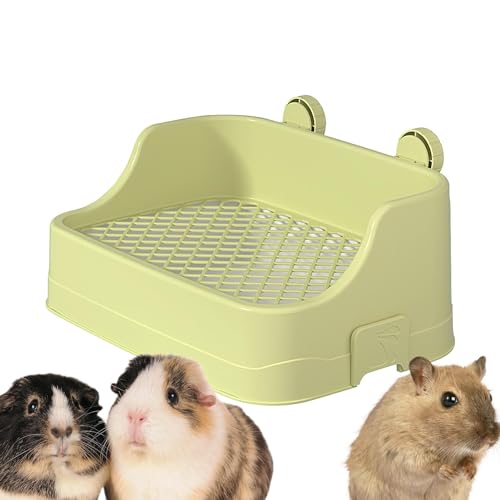 Meerschweinchentoilette, Große Kaninchentoilette, Große Kapazität Käfig Katzentoilette, Quadratische Haustiertoilette mit Schnalle für Meerschweinchen, baumelnde Katzentoilette für Frettchen, Rennmaus von Xasbseulk