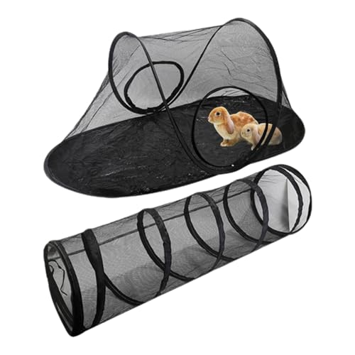 Outdoor Pet Cat Enclosure | Zelt mit Tunneln für Indoor & Outdoor Katzen, Tragbares Haustier-Laufstall, Faltbares Katzenzelt für Katzen, Kitty und Kleintiere von Xasbseulk