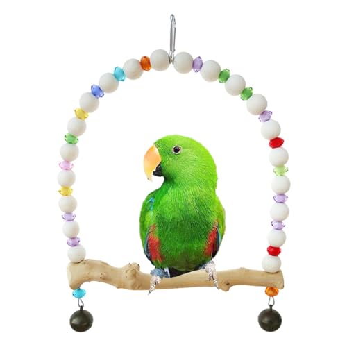 Papageien-Sitzstange für Käfig – Holzschaukel, Kauzubehör, Regenbogenbrücke, Hängematte für Nymphensittiche, Lovebirds, Conures von Xasbseulk