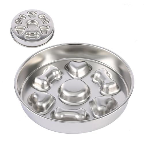 Slow Feeder Hundenäpfe Edelstahl - Lebensmittelqualität 304 Edelstahl Hundenapf - Metall Hundenapf | Haustier Edelstahl Slow Feed Bowl für Hunde oder Katzen, verlangsamt das Fressen von Haustieren von Xasbseulk