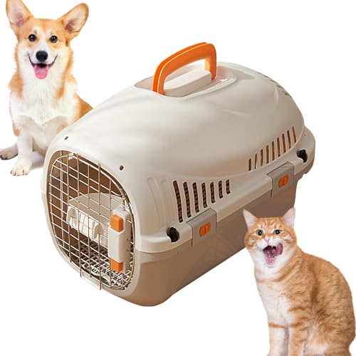 Transportbox für Haustiere, für Katzen, Hunde, Welpen, Kunststoff, waschbar, tragbar, Stresskäfig, Auto-Transportkäfig, robust, abnehmbar, Zubehör für den Außenbereich von Xasbseulk