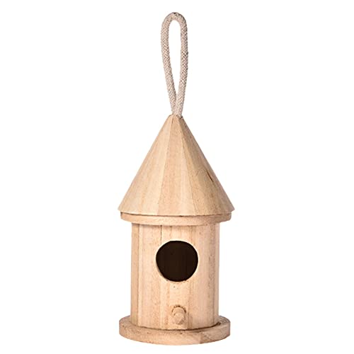 Vogelhaus aus Holz, Vogel-Nistkasten aus Holz, handgefertigt, natürliche Vogelhütte, sortiert, dekoratives hängendes Vogelhaus, Garten, Outdoor, Vogelnistplatz für Hinterhof, Innenhofdekoration von Xasbseulk