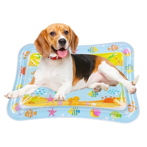 Xasbseulk Flüssige sensorische Spielmatte – Bauchzeit-Wassermatte, Wassersensorisches Pad, Wasserpllay, interaktive und tragbare Wasserpllay-Matte – beruhigendes Gefühl, bequeme Hundebett-Matten von Xasbseulk