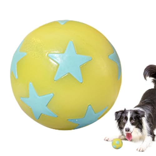 Xasbseulk Hundeball, elastisches Kauspielzeug mit Sternmuster, Hundeballspielzeug – Kauspielzeug mit Sternenmuster, kaubarer Ball, Haustierbedarf, 6 cm, für kleine Hunde, Haustiere, von Xasbseulk