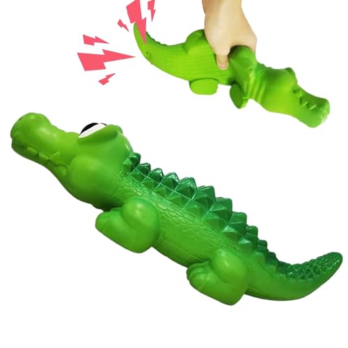 Xasbseulk Hundespielzeug Quietscher | Keine Füllung Kauen Latex Hundespielzeug - Latex Alligator Hundespielzeug mit Sound, Beißfest Super Dog Chewer für Welpen und Kleine Mittlere Hunde, Krokodil von Xasbseulk