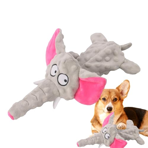 Xasbseulk Interaktives Hundespielzeug – Elefant Interaktives Plüschspielzeug | 30 cm Hunde Zahnreinigungsspielzeug, Outdoor-Katzenspielzeug, Indoor-Katzen-Plüschtiere für drinnen und draußen spielen von Xasbseulk