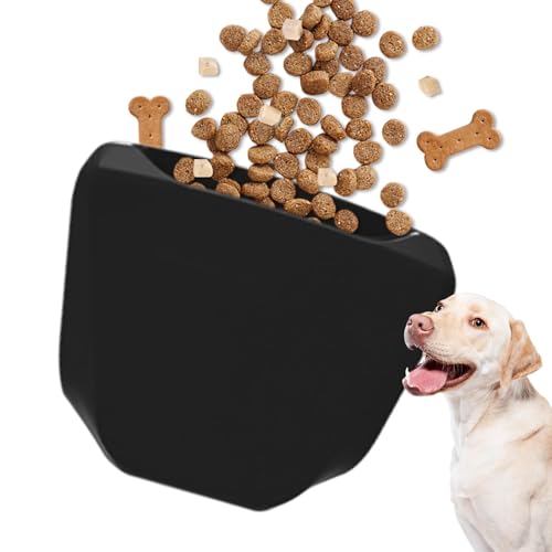 Xasbseulk Silikon-Haustier-Leckerli-Tasche, tragbare Leckerli-Tasche für Hunde, tragbare Reisetasche mit Haustier-Trainings-Clicker für Hund und Katze von Xasbseulk