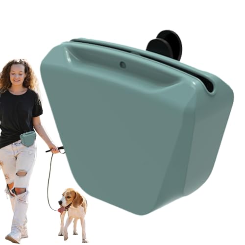 Xasbseulk Silikon-Haustier-Leckerli-Tasche, tragbare Leckerli-Tasche für Hunde, tragbare Reisetasche mit Haustier-Trainings-Clicker für Hund und Katze von Xasbseulk