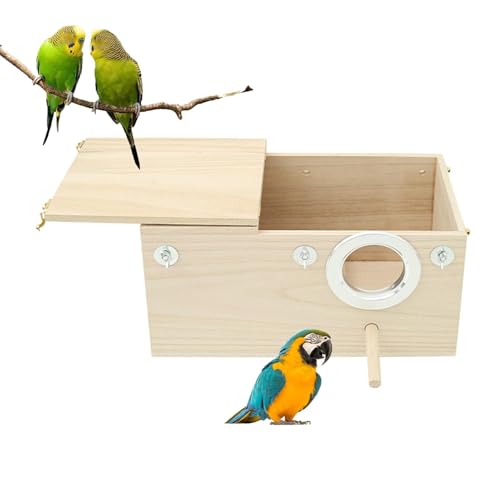 Xasbseulk Vogelzuchtkasten | Papageienzuchtkasten Brutkasten, Nistkasten für Sittiche, Sitzstange Ständer Papagei Paarungsbox, Vogelkäfig Zubehör für Finken Conure Wellensittich von Xasbseulk