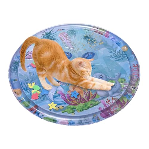 Xbemkste Sensor Water Playmat für Pet Sommer Sensorische Wassermatte Für Katzen Interaktives Katzenspielzeug Wasser-Sensor-Pad für Spaß Wasser Spielmatte für Gelangweilte Katzen Hunde (B 100cm) von Xbemkste