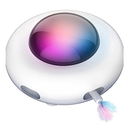 Xbsduih SüßEs Spielzeug Smart Teaser UFO Pet Turntable Fangtraining Spielzeug USB-Aufladung Interaktives Auto-Haustierspielzeug von Xbsduih