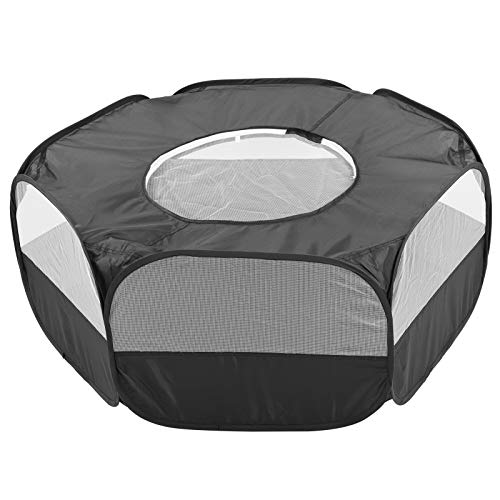 Xcello Verbesserter Faltbarer Kleintierzaun Mit Automatischer Öffnung, Ideal Für Hamster, Indoor-Outdoor-Übungen Und Krabbeln(50cm-Schwarz) von Xcello