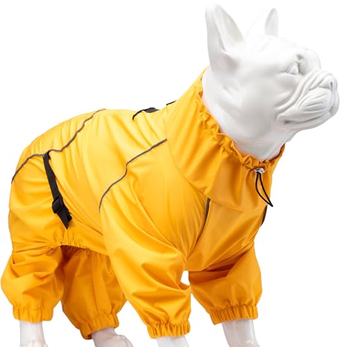 Xclusive Line by Lindodogs Hunde Regenmantel Quattro Vega, Gelb, 40 x 29 x 37 cm, Regenjacke Hund aus Polyester, Winddicht und wasserabweisend von Xclusive Line