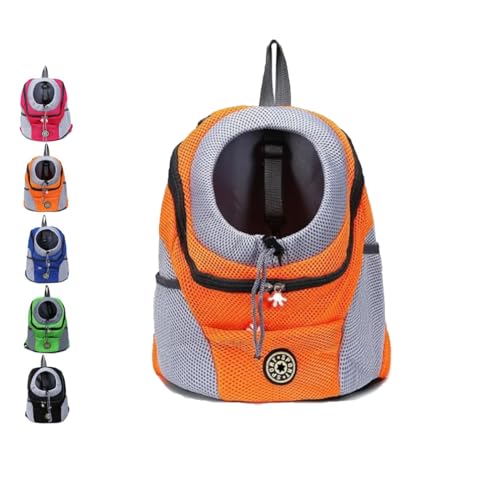 Xebular Forttender Hunderucksack, 2024 Sommer-Hunderucksack, Hundetrage-Rucksäcke, Hunderucksack-Tragetasche für kleine Hunde, Hundetrage-Rucksack zum Wandern (Orange) von Xebular