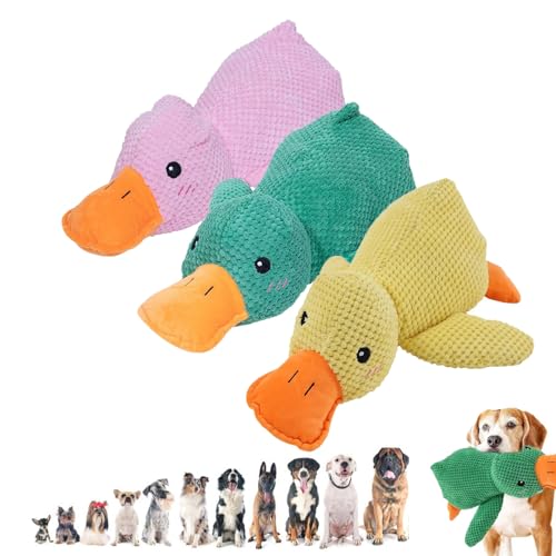 Xebular Zentric Quack-Quack-Ente Hundespielzeug, Zentric Hundespielzeug, Quakenten-Spielzeug für Hunde mit echtem Quacksalber-Geräusch, Hunde-Kuscheltier-Kauspielzeug (Mischen) von Xebular