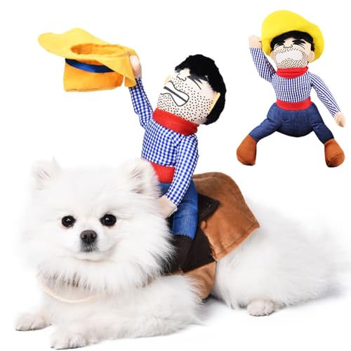 Cowboy Hundekostüm, Verkleidungen & Halloween Kostüme für Hunde,Hundebekleidung & Zubehör Lustige Cowboy Ritter Dog Hundepullover (Cowboy Dog, L) von XehCaol