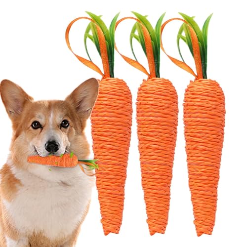 Xeihuul Kaninchen-Karottenspielzeug, Karotten-Hundespielzeug | 3-teiliges Hundespielzeug - Hundespielzeug, Kaninchenspielzeug, Hasen-Kauspielzeug, Hasenzahn-Backenzahnspielzeug, von Xeihuul
