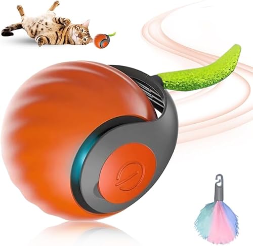 Interaktive Katzenspielzeuge, 2025 Neu Interaktiver Spielball Für Katzen Mit USB Aufladbar 3 Arbeitsmodi 360° Smart Automatic Rolling Pet Ball, Katzenspielzeug Katzen Zubehör Mit Ersatzschwanz (B) von Xevinas