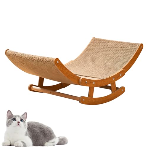 Kratzbrett Katzen | 50 * 23 * 21cm/59 * 32 * 24cm Kratzpappe Für Katzen | Konkave Design Der Schaberplatte Katzen Bett Kratzpappe | Katzen Kratzmöbel Aus Hochwertiger Karton Für Alle Katzen (A) von Xevinas