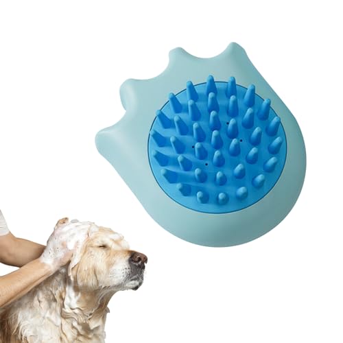 Xevinas Hundebürste | Water Brush Hund | Katzen Bürste Hundeshampoo Bürste | Hund Katze Bad Bürste Kamm | Massagebürste Für Hundedusche, Hundeseife Mit Seifenspender Dusche Bürste Silikon (Blau) von Xevinas