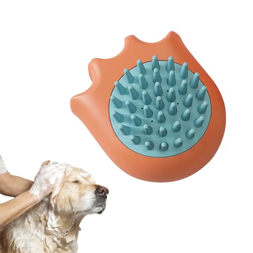 Xevinas Hundebürste | Water Brush Hund | Katzen Bürste Hundeshampoo Bürste | Hund Katze Bad Bürste Kamm | Massagebürste Für Hundedusche, Hundeseife Mit Seifenspender Dusche Bürste Silikon (orange) von Xevinas