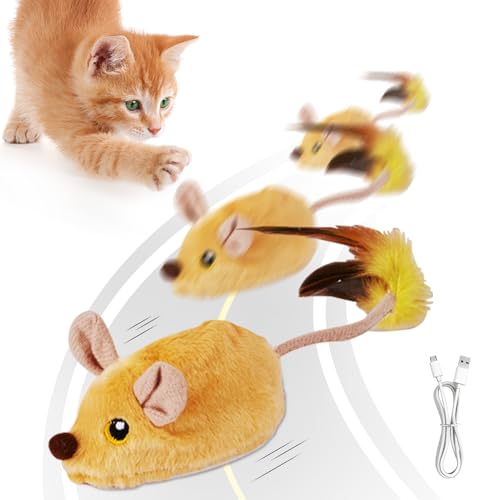 Xevinas Katzenspielzeug Maus, Interaktives Katzenspielzeug Fernbedienung Maus, Magic Maus Katze Katzenspielzeug Elektrisch USB Wiederaufladbares, Cat Toys for Indoor Cats Für Alle Katenrassen von Xevinas