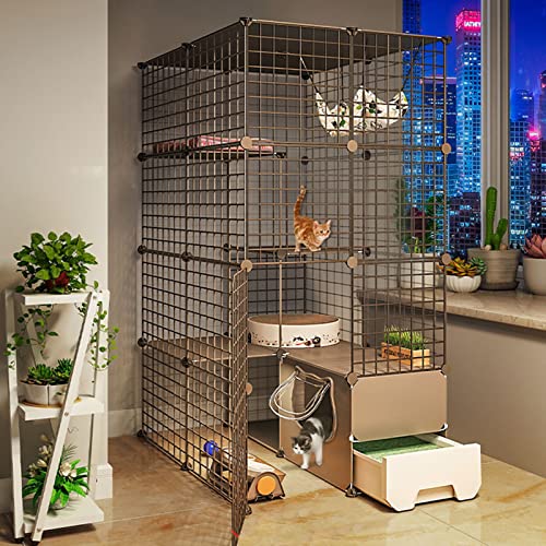 Katzenhütte Catio, Katzengehege im Freien, Katzenlaufstall für den Innenbereich, groß, mit Katzentoilette, großer Übungsplatz, ideal für 1–4 Katzen von XiRah