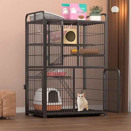 Katzenlaufstall für Hauskatzen, Transportbox, Haustierkäfige für Kleintiere, Katzenhütten, Katzenhaus, Haustiergehege, Katzenhäuser für draußen, verstärkt und verdickt von XiRah