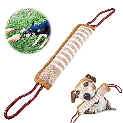 XiXiRan Jute-Beisswurst, Jute Beisswurst Hund, Jute Beisswurst mit 2 Griff, Jute Beisswurst Tauziehen und Zerrspiele mit Hund, Sehr Robustes Hundespielzeug, für Hundetraining/Interaktive Spiele von XiXiRan